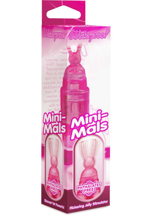 Mini-Mals Flickering Jelly Bunny Massager - Pink