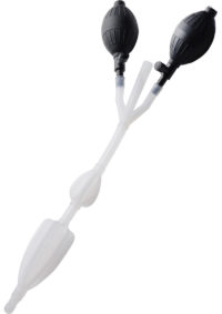 CleanStream Silicone Anal Catheter with Bulbs - Black