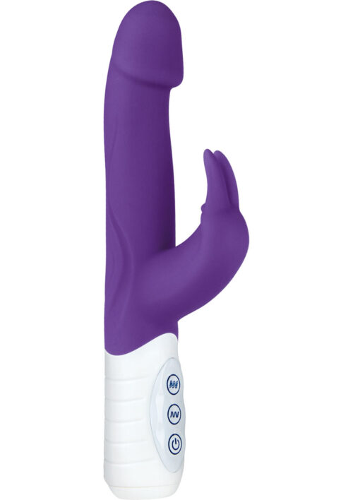 HUstler Slim Realistic Rabbit With Jumping Bullets Silicone Waterproof Purple