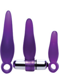 Frisky Fanny Fiddlers 3 Piece Finger Rimmer Set + Vibrating Bullet - Purple