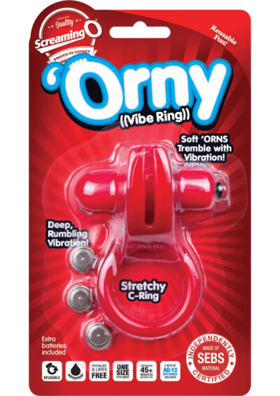 Orny Reusable Vibe Ring Latex Free Waterproof - Red