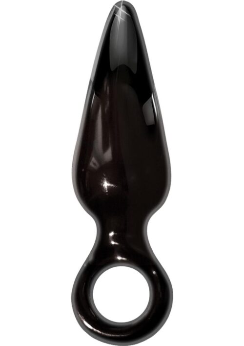 Anal Fever Mini Glass Pleasure Plug 4.25in - Black