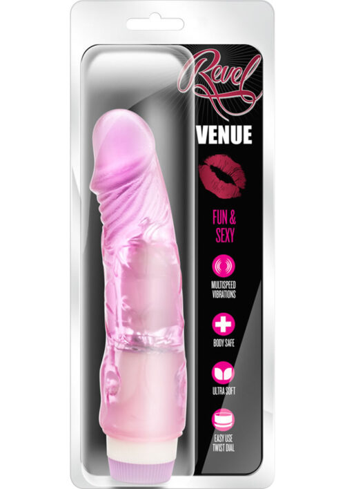Revel Venue Vibrating Dildo 8in - Pink