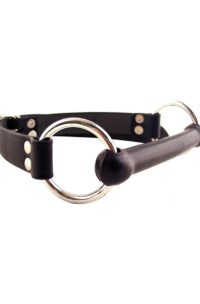 Rouge O Ring Rod Gag Leather And Rubber - Black