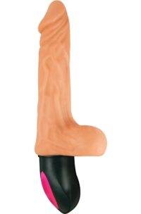 Natural Realskin Hot Cock #2 Rechargeable Warming Vibrator 6.5in - Vanilla