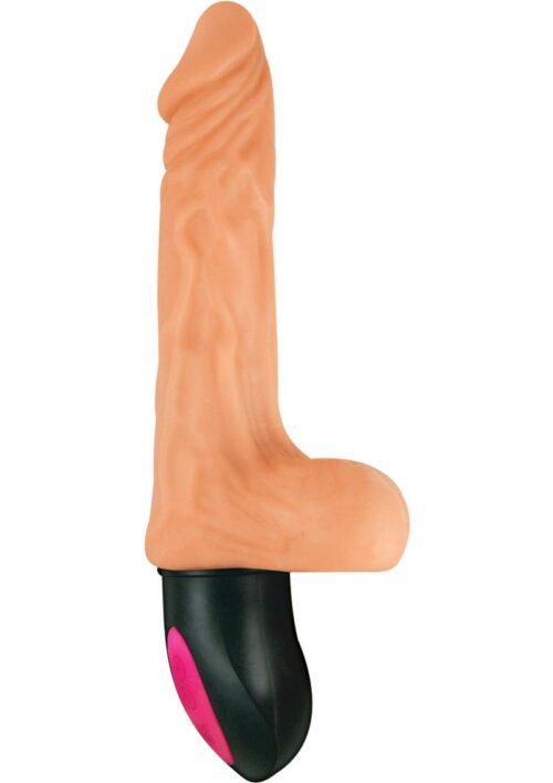 Natural Realskin Hot Cock #2 Rechargeable Warming Vibrator 6.5in - Vanilla