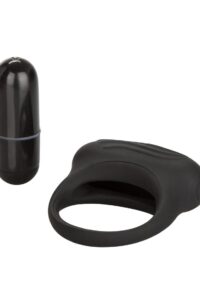 Silicone Lovers Arouser Silicone Vibrating Cock Ring - Black