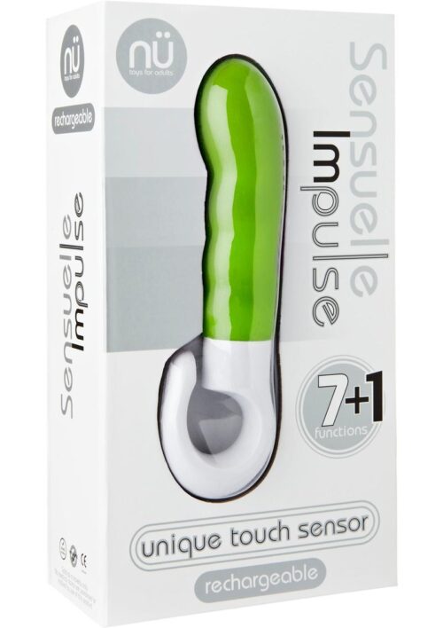 Nu Sensuelle Impulse Slimline Rechargeable Silicone Vibrator - Lime Green