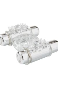 Nu Sensuelle Double Action Bullet Ring Rechargeable Vibrating Cock Ring - Clear