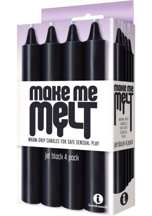 The 9`s - Make Me Melt Warm-Drip Candles (4 Pack) - Jet Black