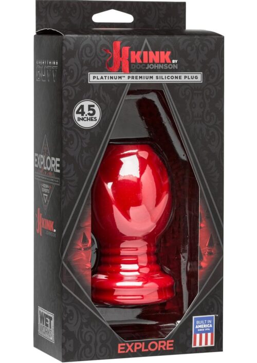 Kink Explore Silicone Anal Plug Red 4.5 Inch