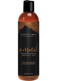 Intimate Earth Sensual Aromatherapy Massage Oil Cocoa Bean and Goji Berry 8oz