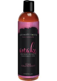 Intimate Earth Awake Aromatherapy Massage Oil Pink Grapefruit 4oz