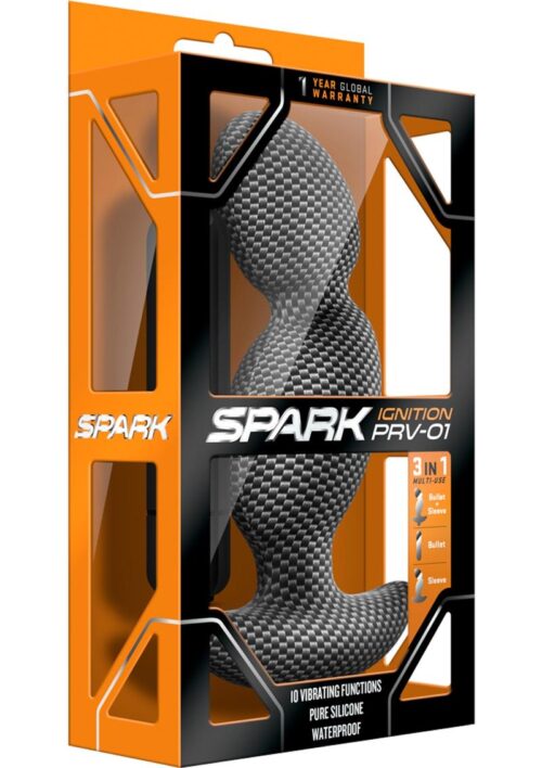 Spark Ignition PRV-01 Silicone Butt Plug - Carbon Fiber
