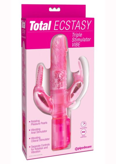Total Ecstasy Triple Stimulator Rabbit Vibrator - Pink
