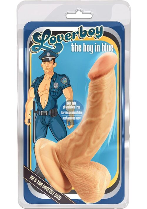 Loverboy The Boy in Blue Dildo with Balls 6.5in - Vanilla