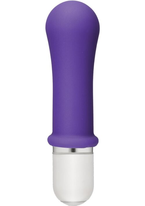 American Pop Boom 10 Function Silicone Vibrator With Sleeve Waterproof Purple 3.5 Inch