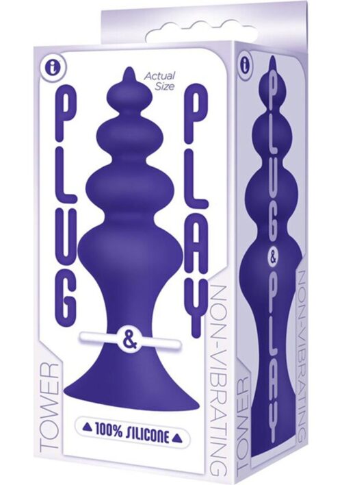 The 9`s - Plug and Play Tower Silicone Butt Plug - Plum