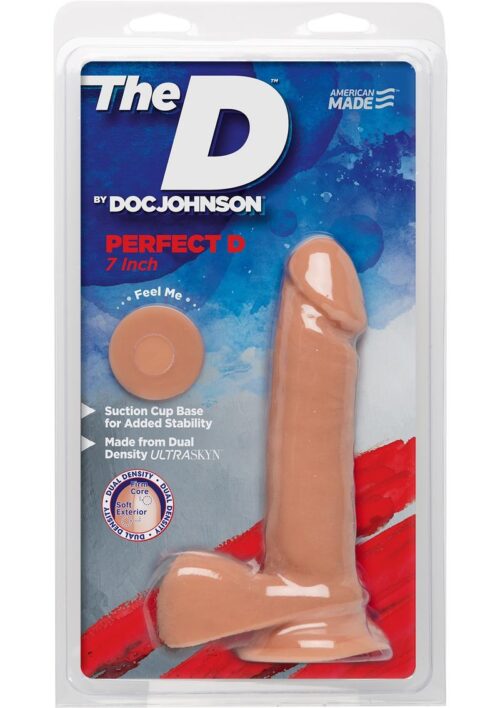 The D Perfect D Ultraskyn Dildo with Balls 7in - Vanilla