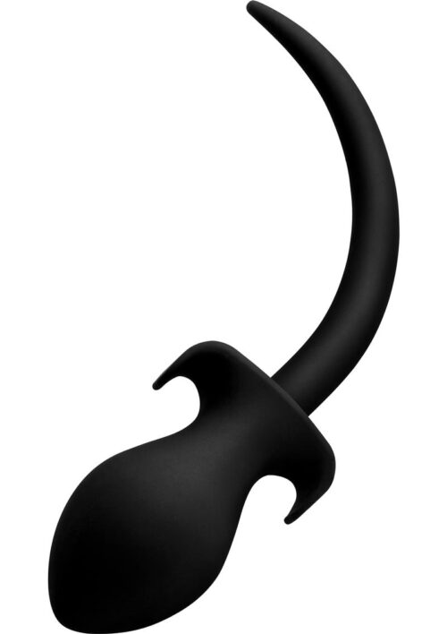 Master Series Woof XL Silicone Puppy Tail Butt Plug - Black