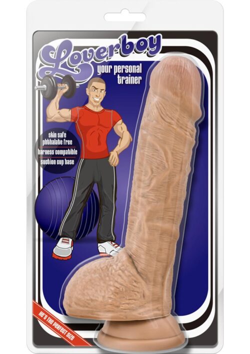 Loverboy Your Personal Trainer Dildo with Balls 9in - Caramel