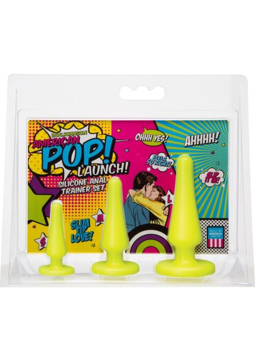 American Pop Launch Silicone Anal Trainer Set Assorted Sizes Yellow