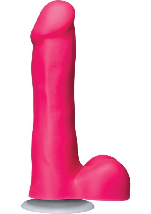 American Pop Rebel Silicone Slim Dong With Balls With Vac-U-Lock Plug Pink 6 Inches