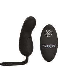 Silicone Rechargeable Curve Bullet with Remote Control - Black