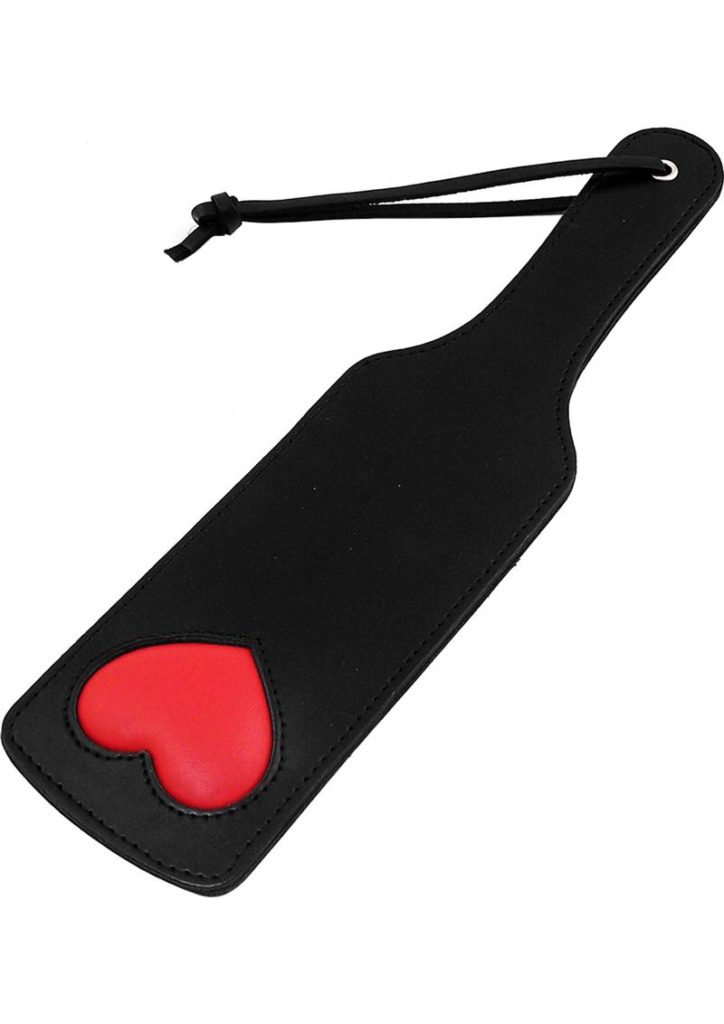 Rouge Leather Paddle with Heart - Black