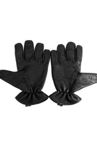 Rouge Leather Vampire Gloves - Large - Black