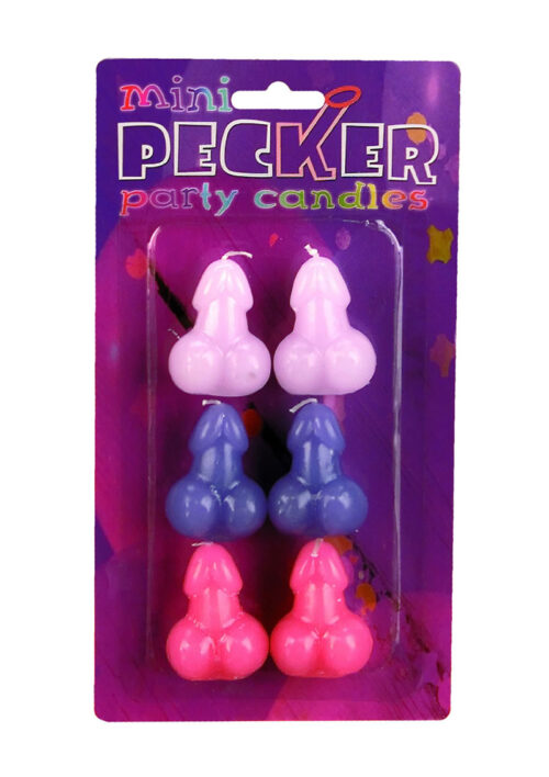 Bachelorette Party Favors Mini Pecker Party Candles 6 Per Pack Assorted Colors