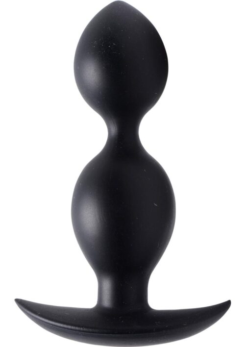 Master Series Orbs Steel Weighted Duotone Silicone Anal Plug - Black