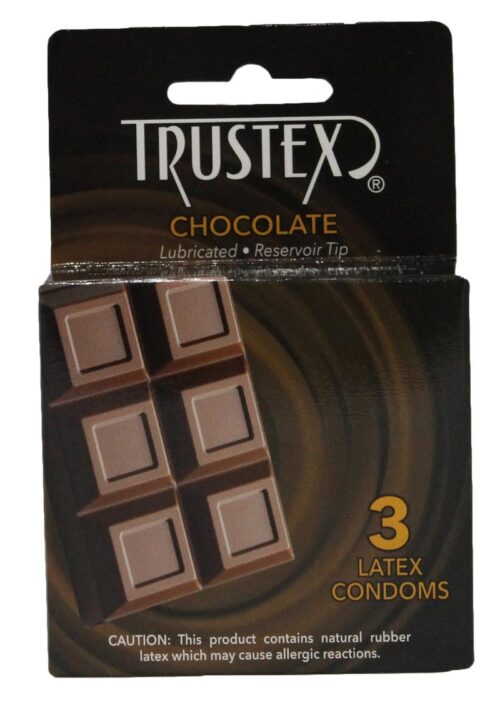 Truste Lubricated Reservoir Tip Flavored Latex Condom Chocolate (3 Per Box)