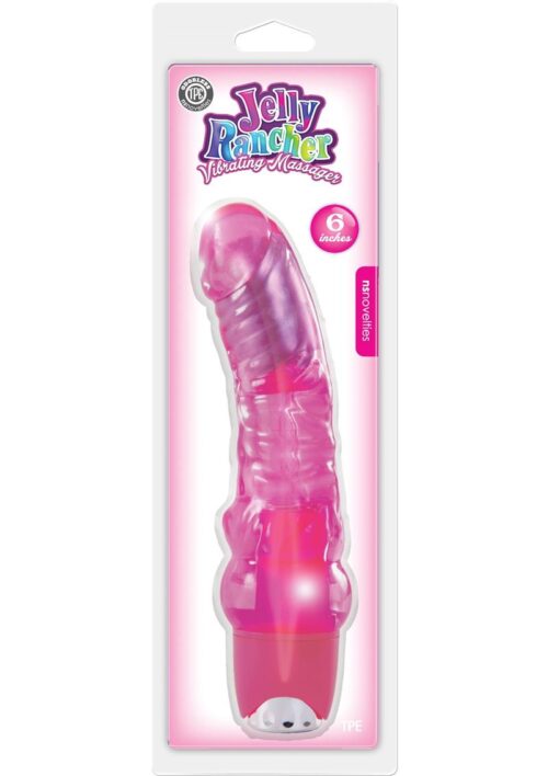 Jelly Rancher Vibrating Massager Dildo 6in - Pink
