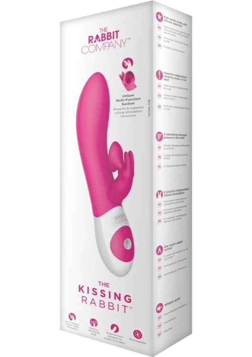 The Kissing Rabbit Rechargeable Silicone Vibrator with Clitoral Suction - Hot Pink