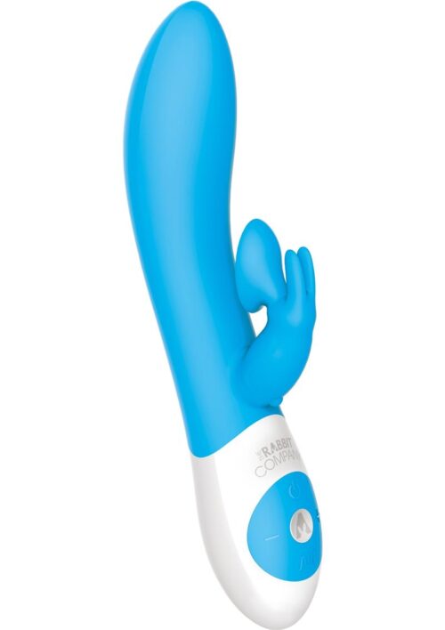 The Kissing Rabbit Rechargeable Silicone Vibrator with Clitoral Suction - Blue