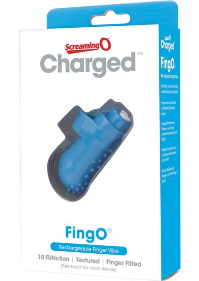 Charged Fing O Rechargeable Finger Mini Vibe Waterproof Blue