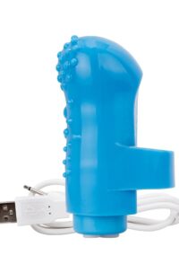 Charged Fing O Rechargeable Finger Mini Vibe Waterproof Blue