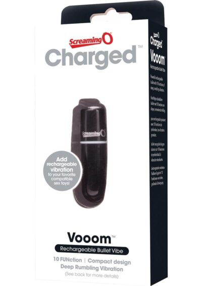Charged Vooom Rechargeable Bullet Vibe Waterproof Black