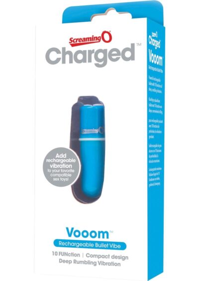 Charged Vooom Rechargeable Bullet Vibe Waterproof Blue