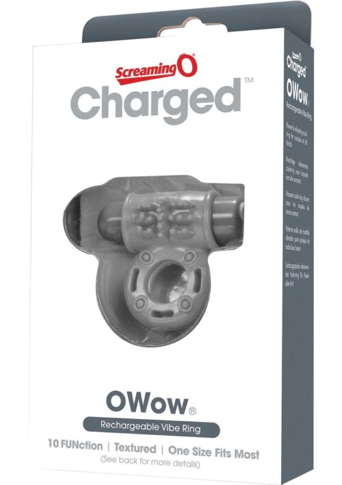 Charged OWow Rechargeable Vibe Ring Waterproof Gray