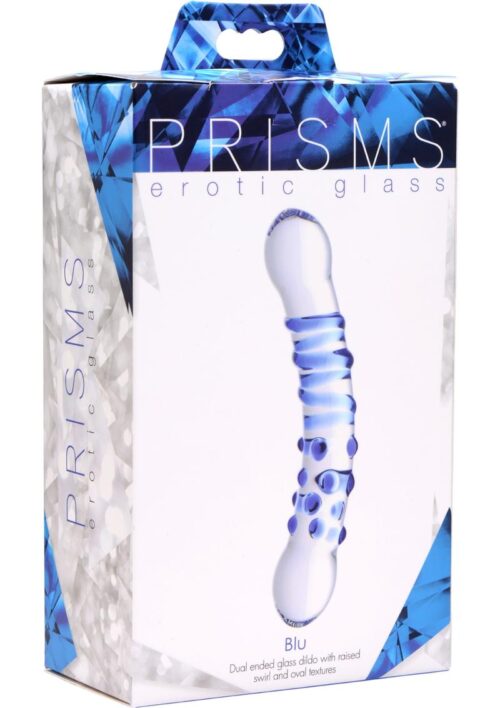 Prisms Blu Dual Ended Glass Dildo - Blue