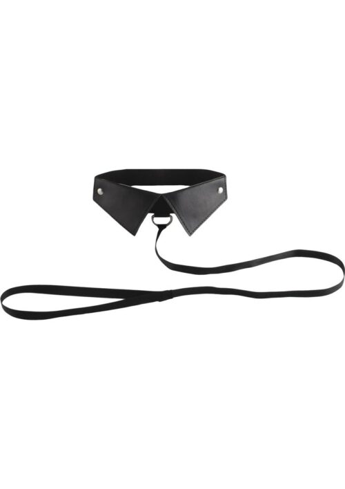 Ouch! Classic Collar with Leash - Black