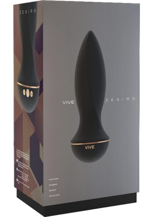 Vive Zesiro Silicone Rechargeable Vibrating Butt Plug - Black