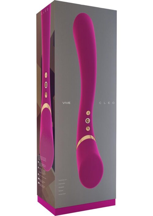 Vive Cleo Silicone Rechargeable Dual End Vibrator - Pink
