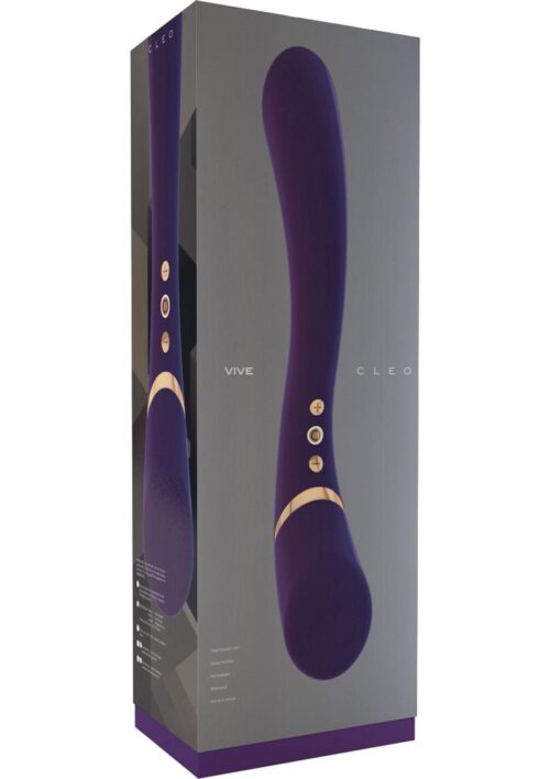 Vive Cleo Silicone Rechargeable Dual End Vibrator - Purple