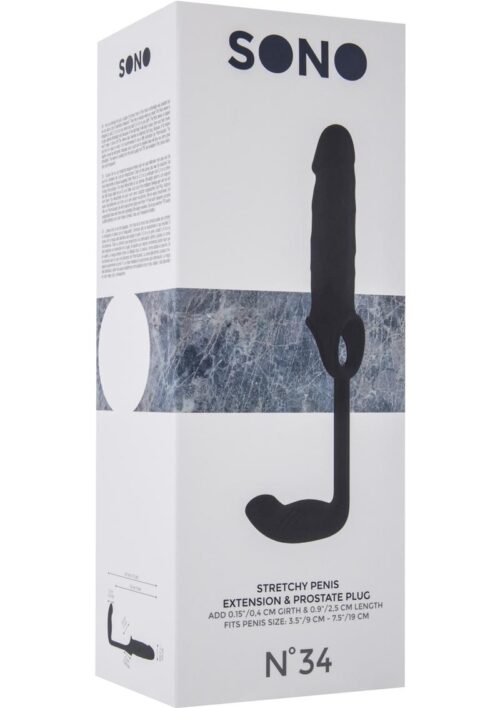 Sono No 34 Stretchy Penis Extension And Prostate Plug - Black