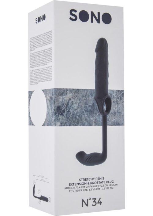 Sono No 34 Stretchy Penis Extension And Prostate Plug - Grey
