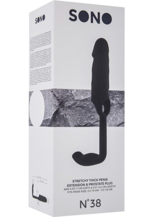 Sono No 38 Stretchy Penis Extension And Plug - Black