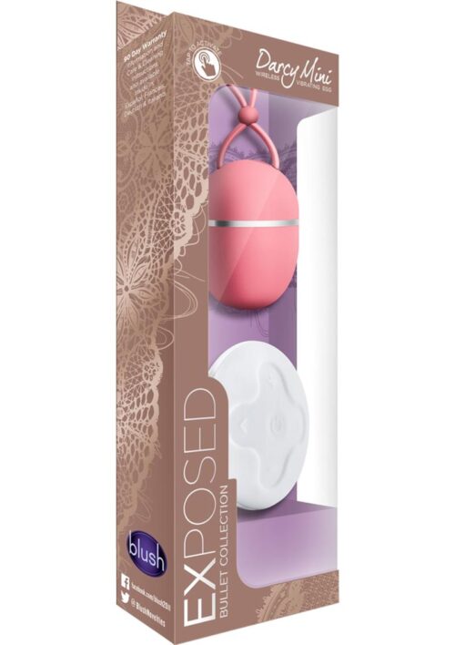 Exposed Darcy Mini Vibrating Egg With Remote Control - Dusty Rose